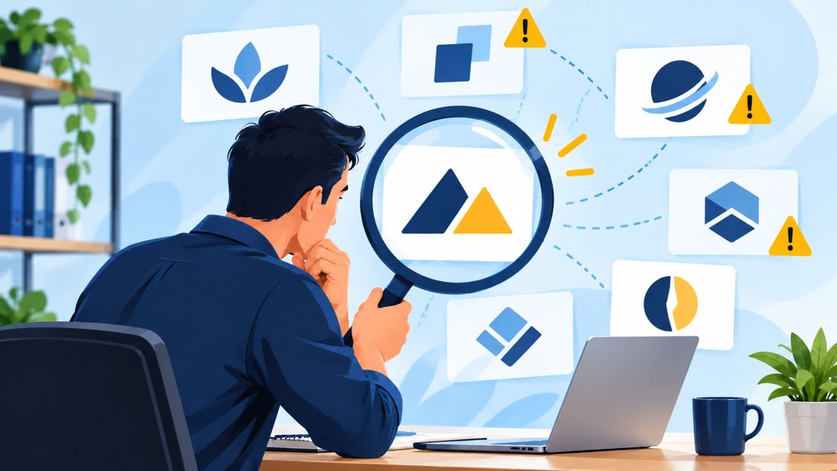 Empreendedor analisando com uma lupa se o nome da empresa pode ser registrado como marca no INPI